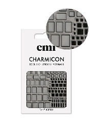 Силиконовые стикеры для ногтей EMI, Charmicon 3D Silicone Stickers №160 Квадраты черные